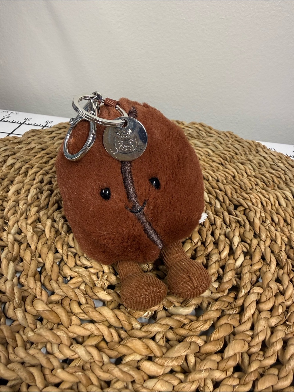 Jellycat Coffee Bean Keychain with Face and Legs